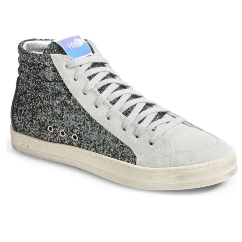 P448 Glitter Skater High Top Sneakers